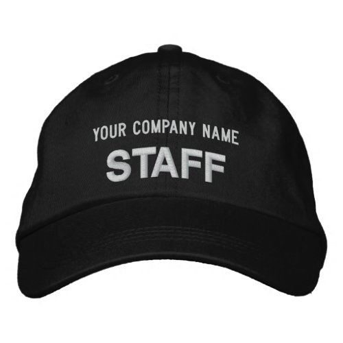 Black Embroidered Staff Cap Employee