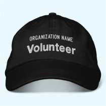 Black Embroidered Volunteer Hat Baseball Cap