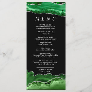 Black & Emerald Greenery Wedding Menu