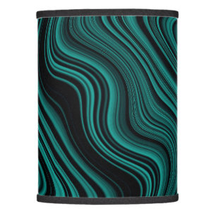 Black & Emerald Wavy Abstraction Lamp Shade