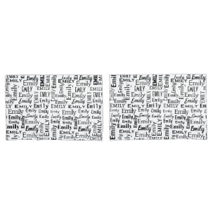 Black EMILY Name On White Pillow Case
