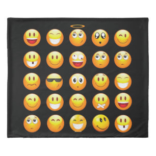 black emojis duvet cover sheets