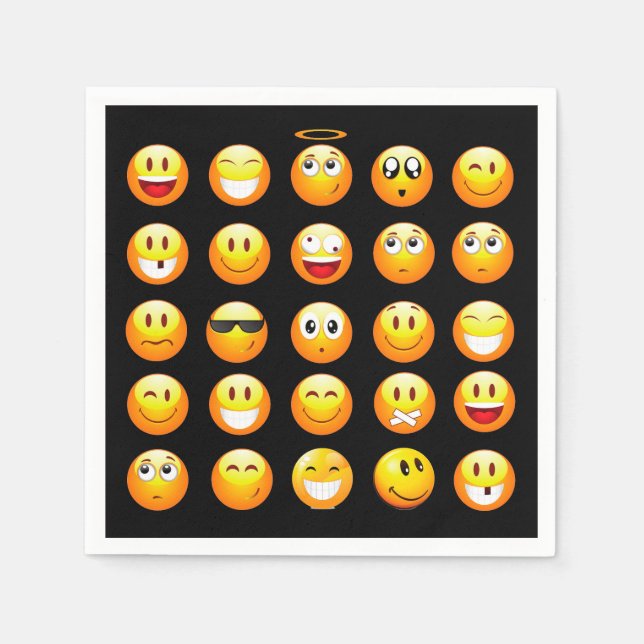 black emojis napkin (Front)