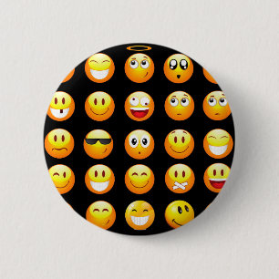 black emojis pinback button