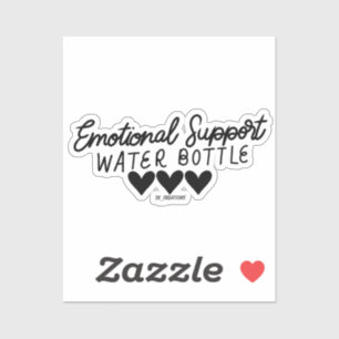 Black Emotional Support Water Bottle Sticker