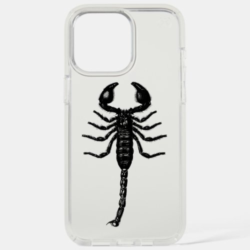 Black Emperor Scorpion Vintage Illustration Clear  iPhone 15 Pro Max Case