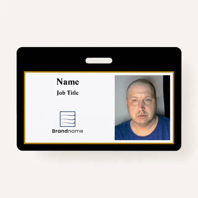 Black Employee ID Badge Zazzle