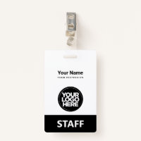 Black Employee Name Business Logo Staff Tag