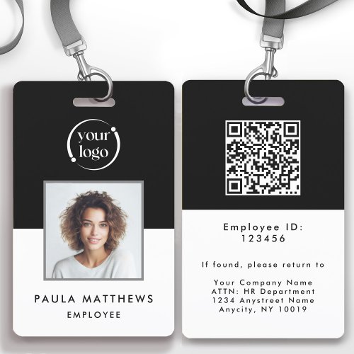 Black Employee Photo Company Logo ID  Badge