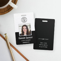 Black | Employee Photo ID Company Security Badge