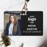 Simple Professional Company Logo Employee Staff ID Badge