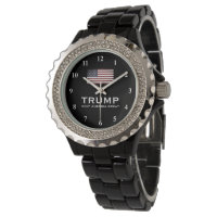 Black enamel MAGA Trump watch for republican women