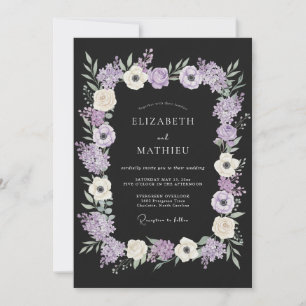 Black Enchanting Winter Wedding Invitation