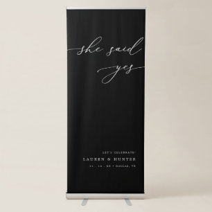 Black Engagement She Said Yes Script Welcome Sign