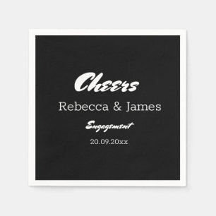 Black Engagement Wedding Party Cheers Napkins
