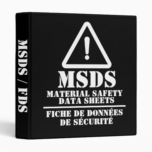 Black English and French MSDS  FDS Binder