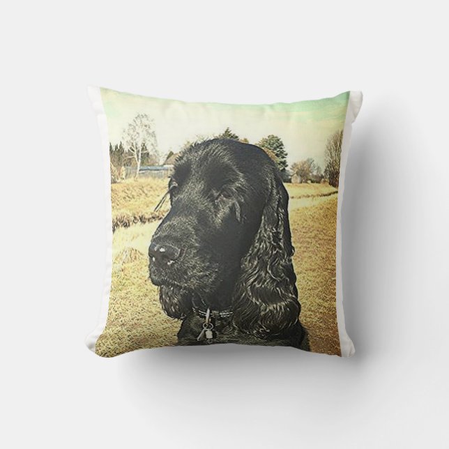 black English_Cocker_Spaniel.png Throw Pillow (Front)