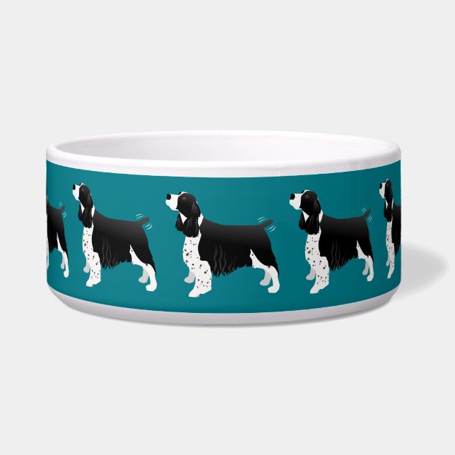 Black English Springer Spaniel Basic Breed Bowl (Front)