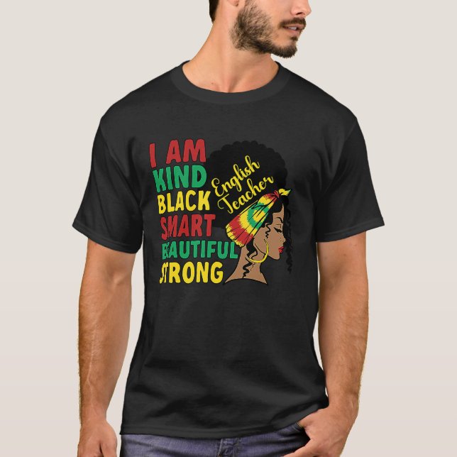 Black English Teacher African American English Tea T-Shirt (Front)