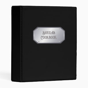Black Engraved Personalized Recipe Binder