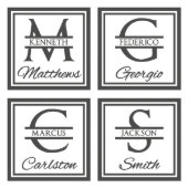 Black Engraved Stamped Monogram Leather Watch Box (Designs)