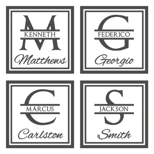 Black Engraved Stamped Monogram Leather Watch Box (Designs)