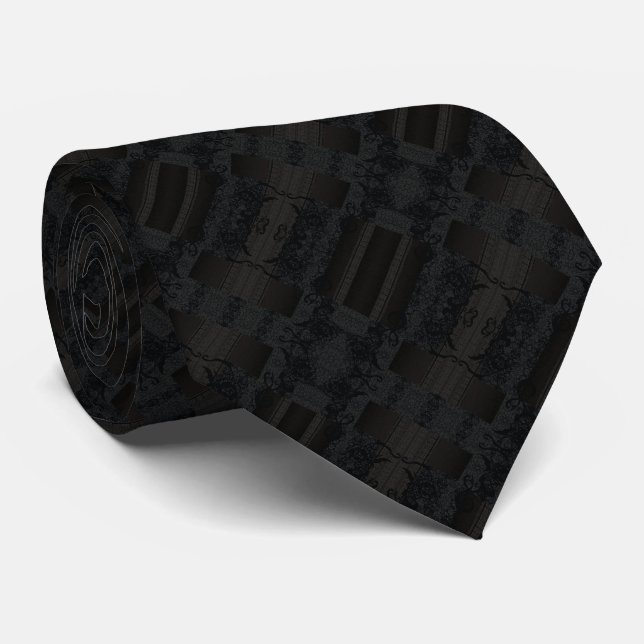 Black Enigma Neck Tie (Rolled)
