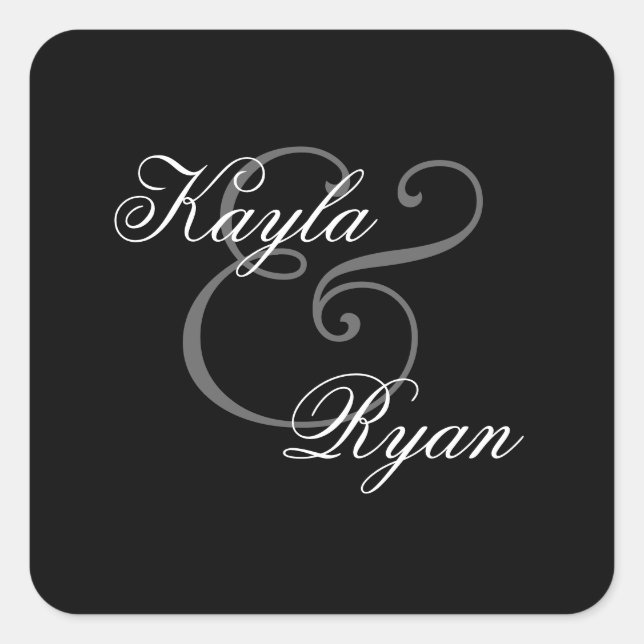 Black Envelope Seal Wedding (Front)