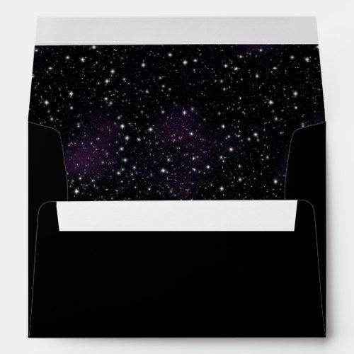 Black Envelope Space Stars Galaxy Nebula Lining