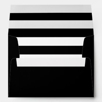Black Envelope With A Black & White Striped Liner by Mintleafstudio at Zazzle