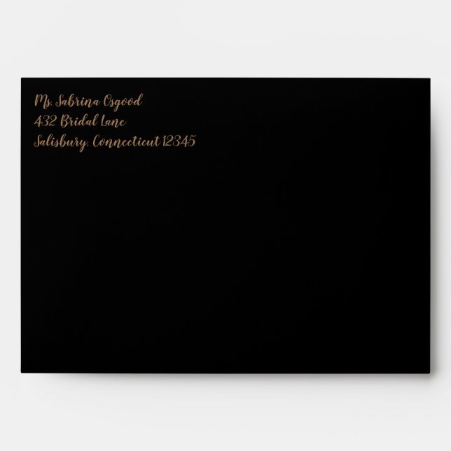 Black Envelopes Gold Text Hot Pink Liner (Front)