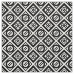 Black Equal Sign Geometric Pattern on White Fabric