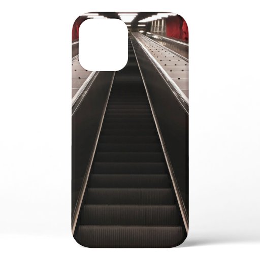 BLACK ESCALATOR WITH NO PEOPLE iPhone 12 CASE