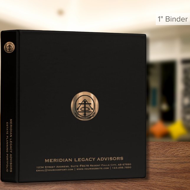 Black Estate Planning Binder with Copper Logo (Creator Uploaded)