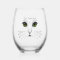 Black Etching Face of Cat Green Eyes Whiskers