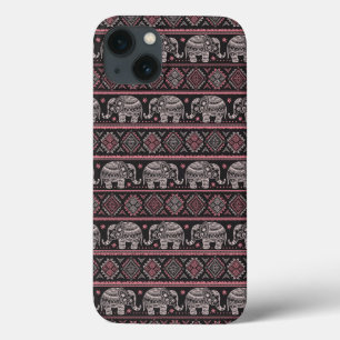 Black Ethnic Elephant Pattern iPhone 13 Case