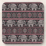 Black Ethnic Elephant Pattern Coaster