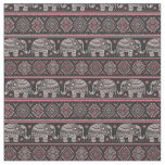 Black Ethnic Elephant Pattern Fabric