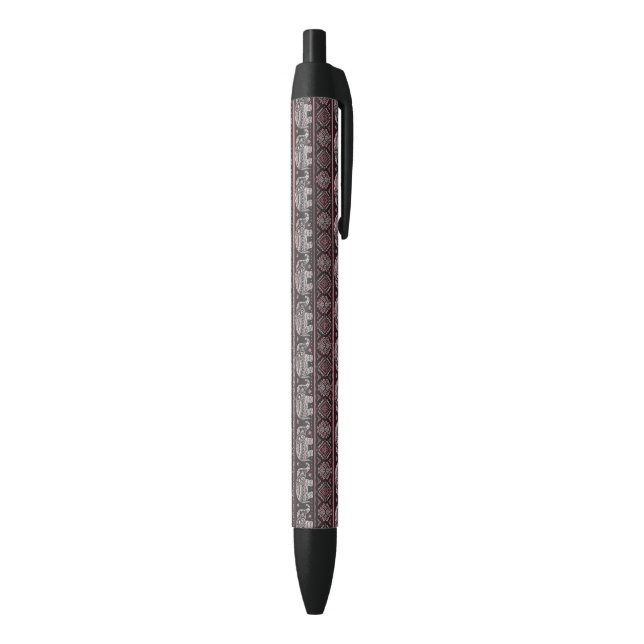 Black Ethnic Elephant Pattern Pen (Bottom (Vertical))