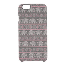 Black Ethnic Elephant Pattern Clear iPhone 6/6S Case