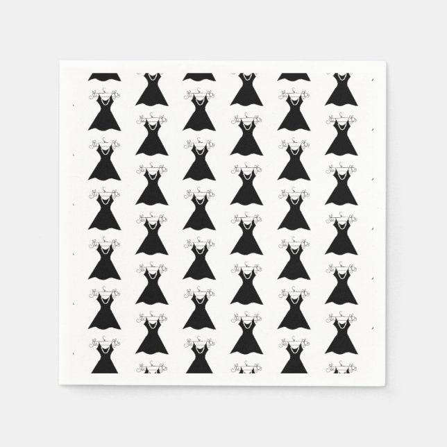 Black Evening Dress Napkins (Front)