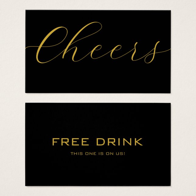 Black Event Corporate Drink Voucher Drink Ticket  (Front & Back)