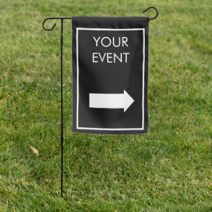 BLACK EVENT DIRECTION  SIGN FLAG