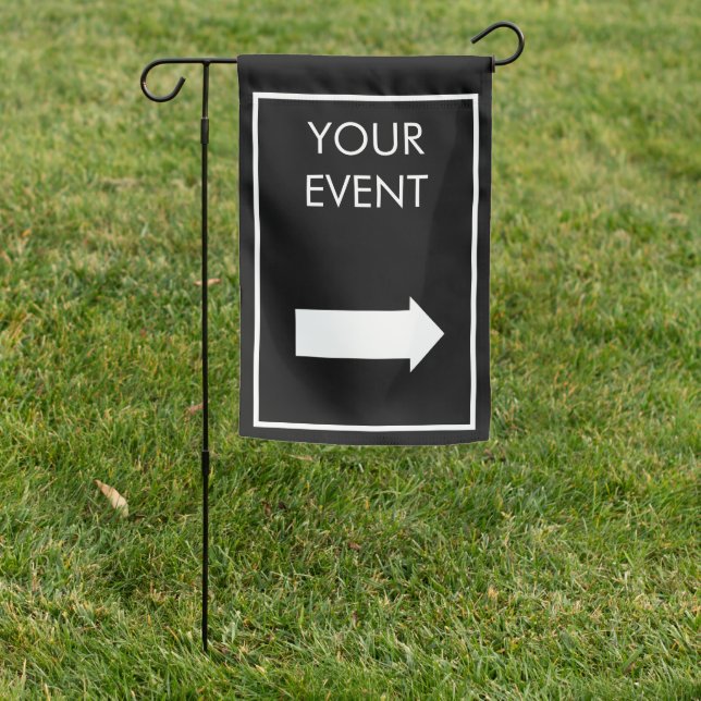 BLACK EVENT DIRECTION  SIGN FLAG (In SItu)