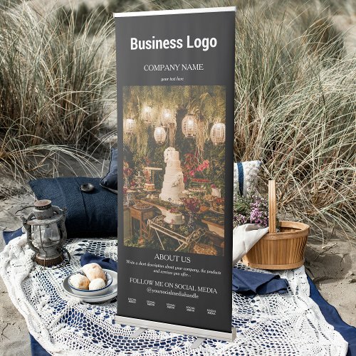 Black Event Planning Business Photo Social Media  Retractable Banner