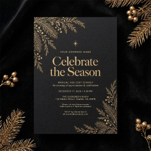 Black Evergreen Company Annual Holiday Dinnner Invitation