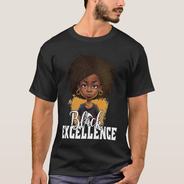 Black Excellence African Pride Black History Month T-Shirt (Front)