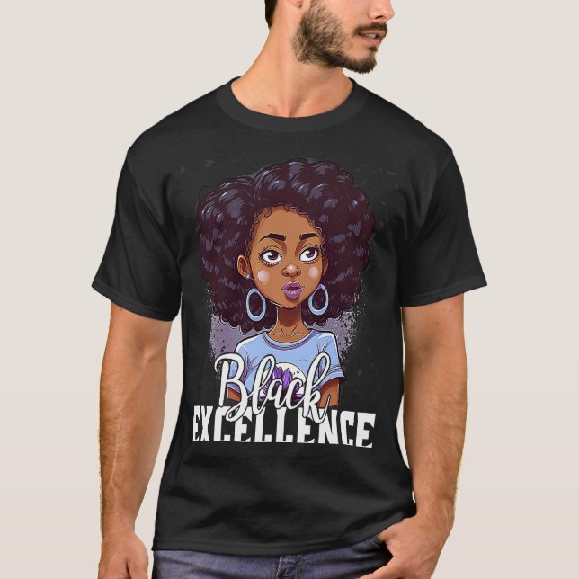Black Excellence African Pride Black History Month T-Shirt (Front)