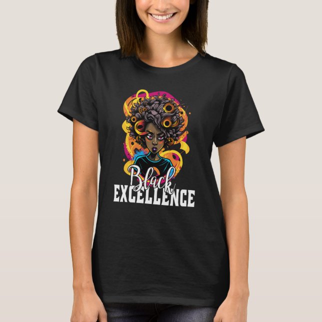Black Excellence African Pride Black History Month T-Shirt (Front)