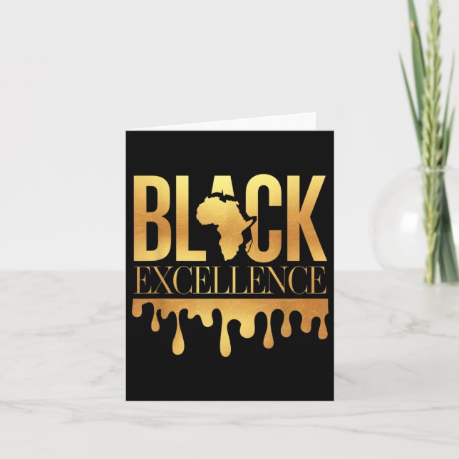 Black Excellence Black History Month Afro Motivati Card (Front)